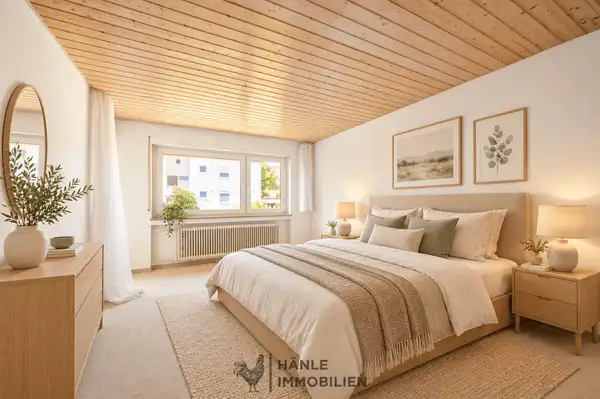 Schlafzimmer - virtuell eingerichtet (KI)