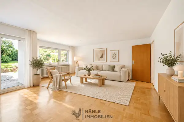 Wohnzimmer - virtuell eingerichtet (KI)